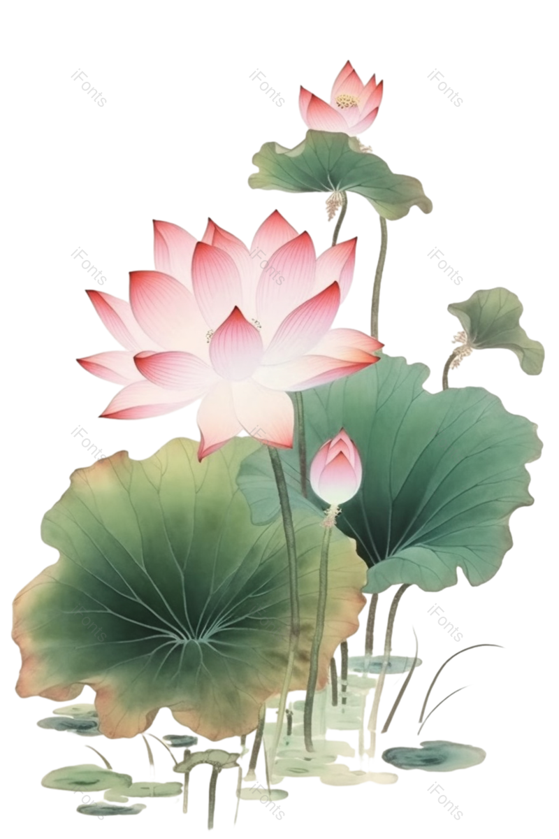 装饰图片,夏至元素,清新PNG,荷花免抠素材